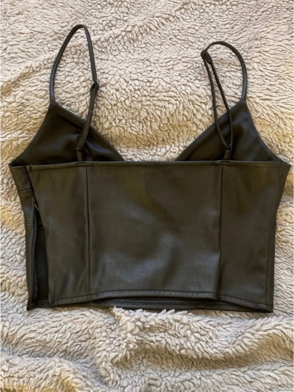 Express Black Faux Leather Cami Top - Picture 2 of 2